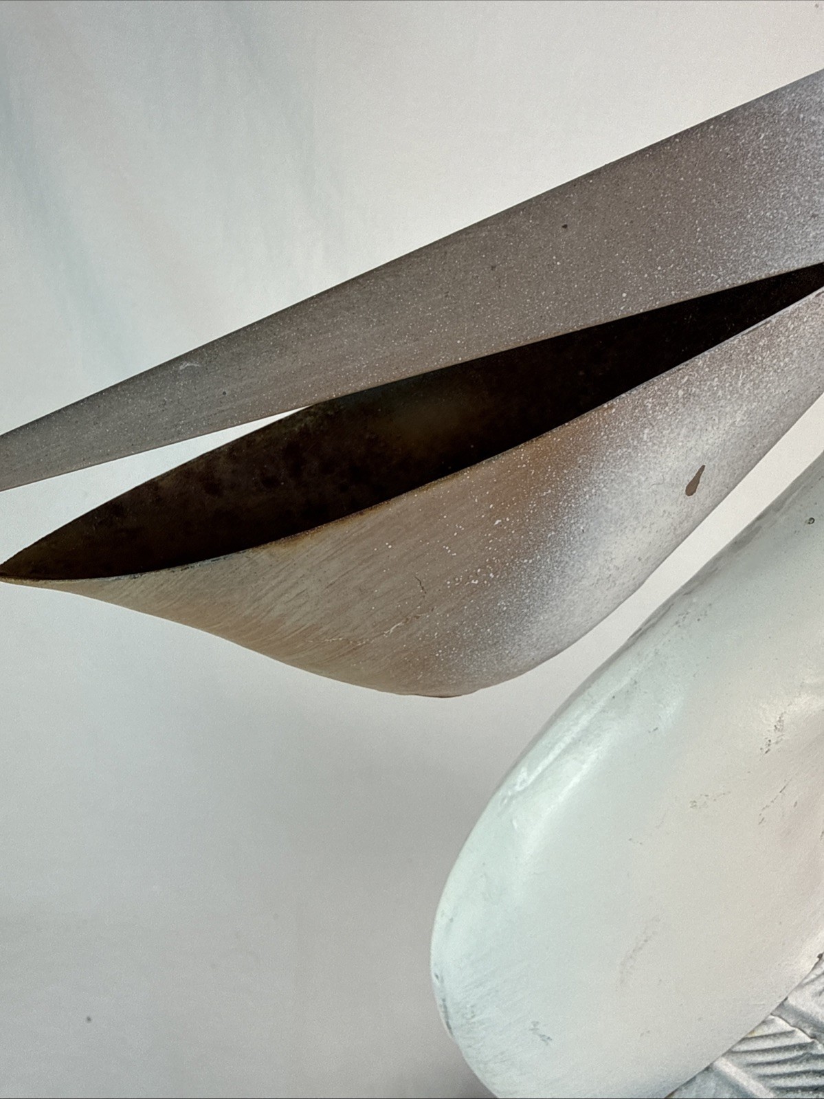 Metal Pelican Statue Yard Art Decor Blue White Unique Sea Bird Art Beach Ocean