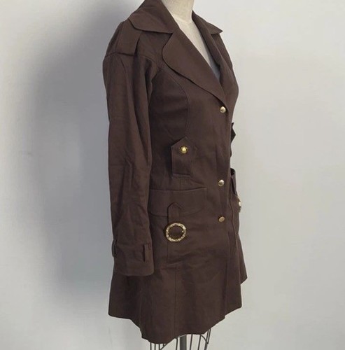 MILLY of New York Gold Tone Accent Hardware Long Coat Size 4 - Picture 6 of 10