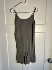 Noisy Mae Women s M/L Strappy Unitard Silver Dance Performance 2868
