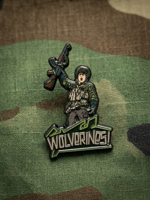 Red Dawn Wolverines pin- Aardvark. 2'' tall 3D UV printed pin. Double post back.