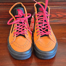 Women's VANS Sk8-Hi MTE-2 Suede Ankle Hiking Boots Lug Sole Brown/Black/Red 8