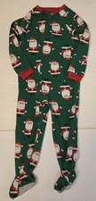 Carter's Unisex Size 4T Footed Zip Pajamas Fleece Santa Christmas Holiday