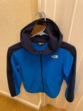 NORTH FACE YOUTH GLACIER JACKET M 10-12 HOODIE  FULL ZIPPER HERO BLUE FLEECE