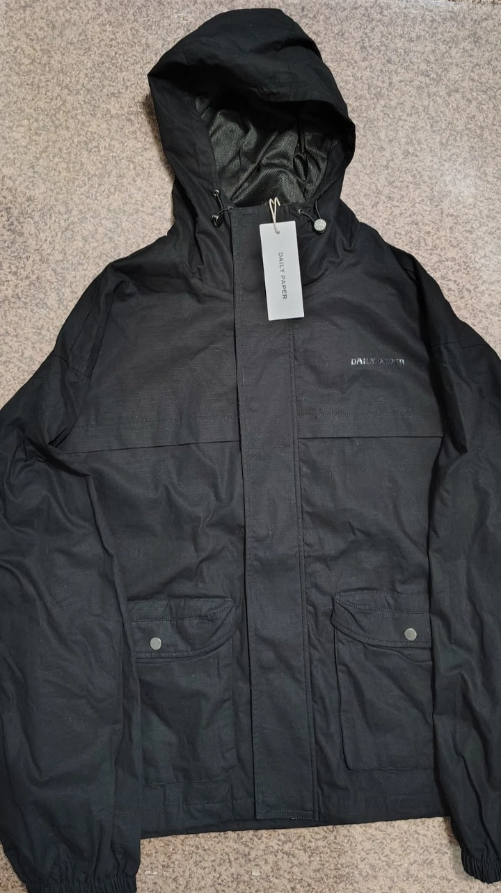 $200 NWT XXL Daily Paper Ripstop Cargo Track Jacket Mens Black Oyster Gorpcore - product detail image 1