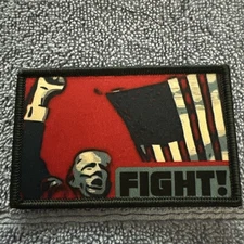 TRUMP FIGHT! 2x3 Embroidered Morale Patch Hook Backing Brand New