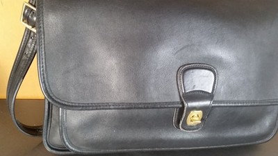 Coach Black Leather Metropolitan Briefcase Messenger Shoulder Bag