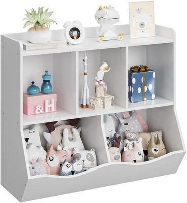 Kids Bookshelf and Bookcase Toy Storage Multi Shelf with Cubby Organizer Cabinet