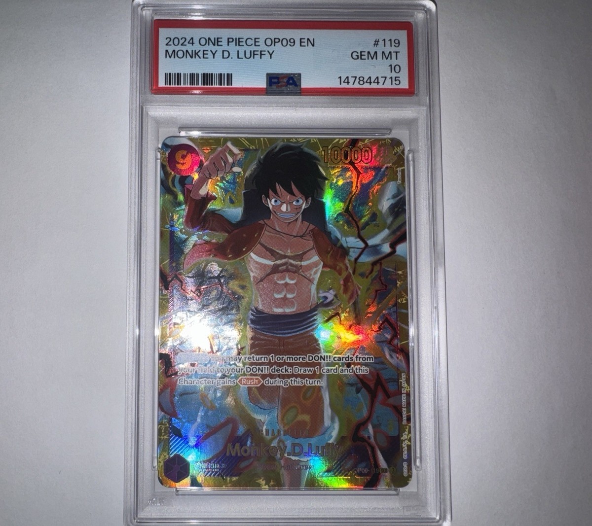 PSA10 ONE PIECE OP09 JP #119 モンキー・D・ルフィ Monkey.D.Luffy (119) OP09-119 Emperors in the New World Foil for