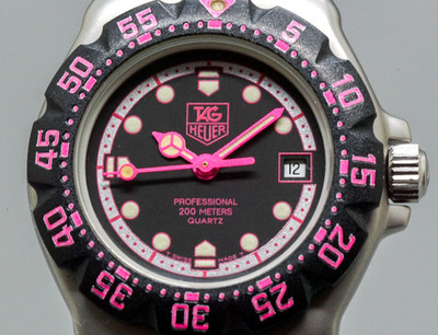 TAG Heuer Formula 1 377.508 Professional Quartz Women's Watch 28mm Pink Black