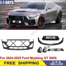 Complete Front Bumper Cover Grille Kit For 2024-2025 Ford Mustang GT S650