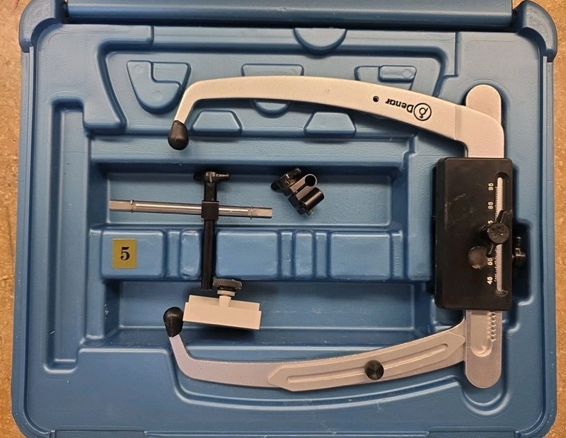 USED DENAR SLIDEMATIC FACEBOW, 1 MEASURING BOW, DENAR  CASE ,Dental Lab