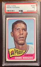 1965 TOPPS #536 ANDRE RODGERS  - Pirates - High Number Short Print - PSA 7 NM