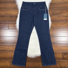 Jag Women's Size 16 / 33 Ink Wash Paley Mid Rise Boot Leg Pull On Denim Jeans