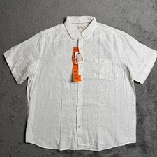 Weatherproof Vintage Washable Linen Button Up Shirt NWT Men's XXL White SS