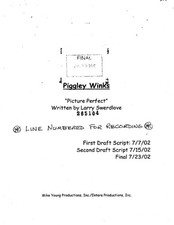 Piggley Winks Original Mel Brooks Recording Script 