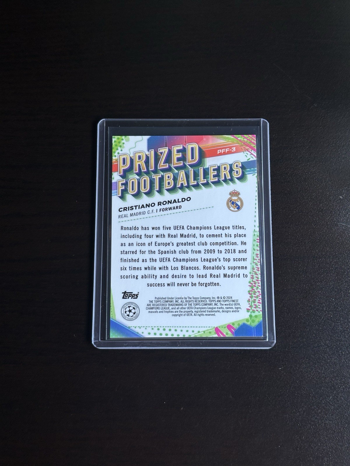 2023-24 Topps Finest Cristiano Ronaldo Prized Footballers Fusion Case Hit view 2