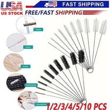 1-10 US Nylon Straw Brush Cleaner Bottle Tube Pipe Small Long Cleaning 10Pcs Set