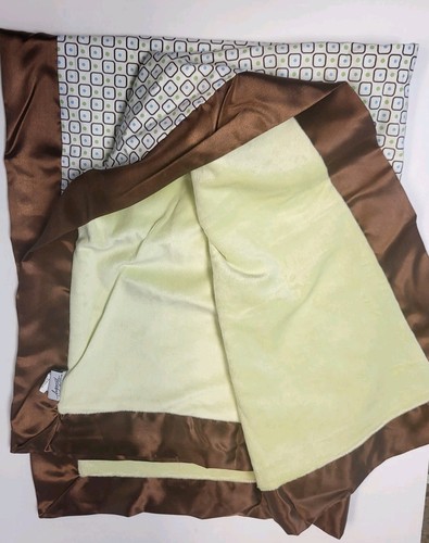 Stephan Baby: Baby Boy Blanket Reversible Green Fleece Brown Blue - Picture 4 of 9
