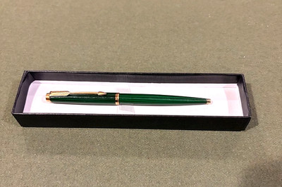 Vintage Parker 75 Malachite Green Lacquer Ballpoint Pen Chinese Logo