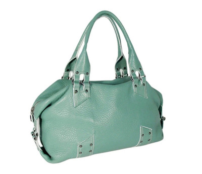 COLE HAAN Village Seafoam Pebbled Leather Satchel $220