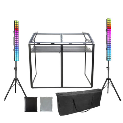 Thor DJ Booth Bundle inkl. DJS003 Ständer & 2x LED Pixel Blox Licht inkl. Ständer