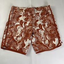 American Eagle Swim Trunks Men  s Brown Pattern Board Shorts Tropical Beach Sz.M