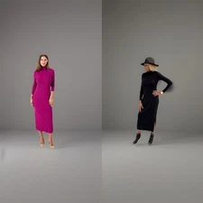 2 Attitudes by Renee Finespun Regular Ruched Neck Sheath Dresses XXS A549340