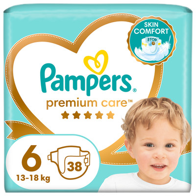 8001841105130 Pampers Pieluchy Premium Care, Rozmiar 6, 38 pieluch, 13kg+ Procte