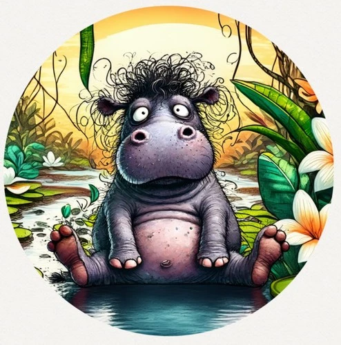 Hayleybug 1 oz Frizzled Hippo Silver Round Mintage of 15 w/ COA