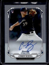 2019 Bowman Sterling Corbin Burnes Prospect & Rookie Auto RC #BSRA-CB Brewers