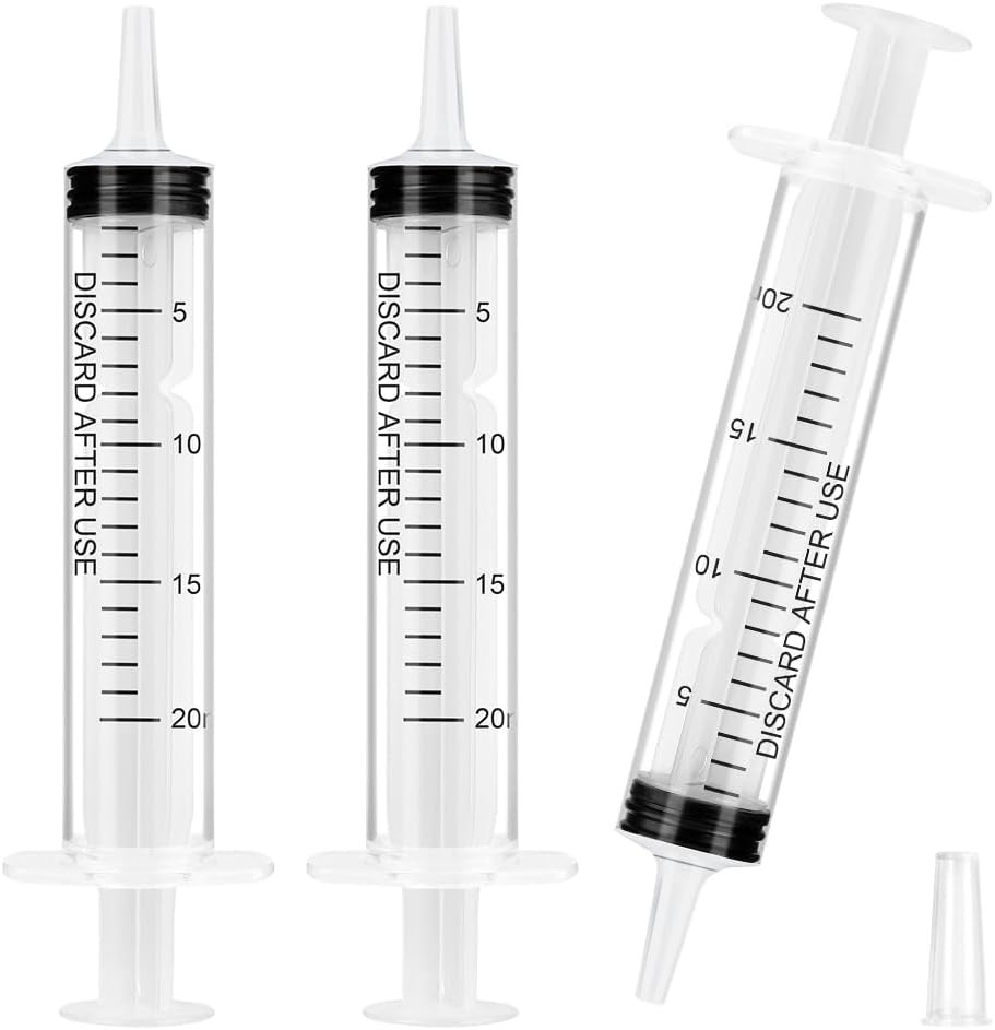Plastic Syringes, 3Pcs 20ML No Needle Syringes, Individually Packaged Liquid Mea