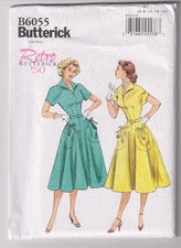 6055 BUTTERICK Retro '50 - DRESS w Circular Pockets - Sz 6/8/10/12/14