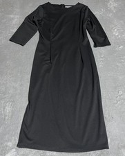 Vintage Allez Faire Dress Womens Large Black 3/4 Sleeve Slimming Secretary USA