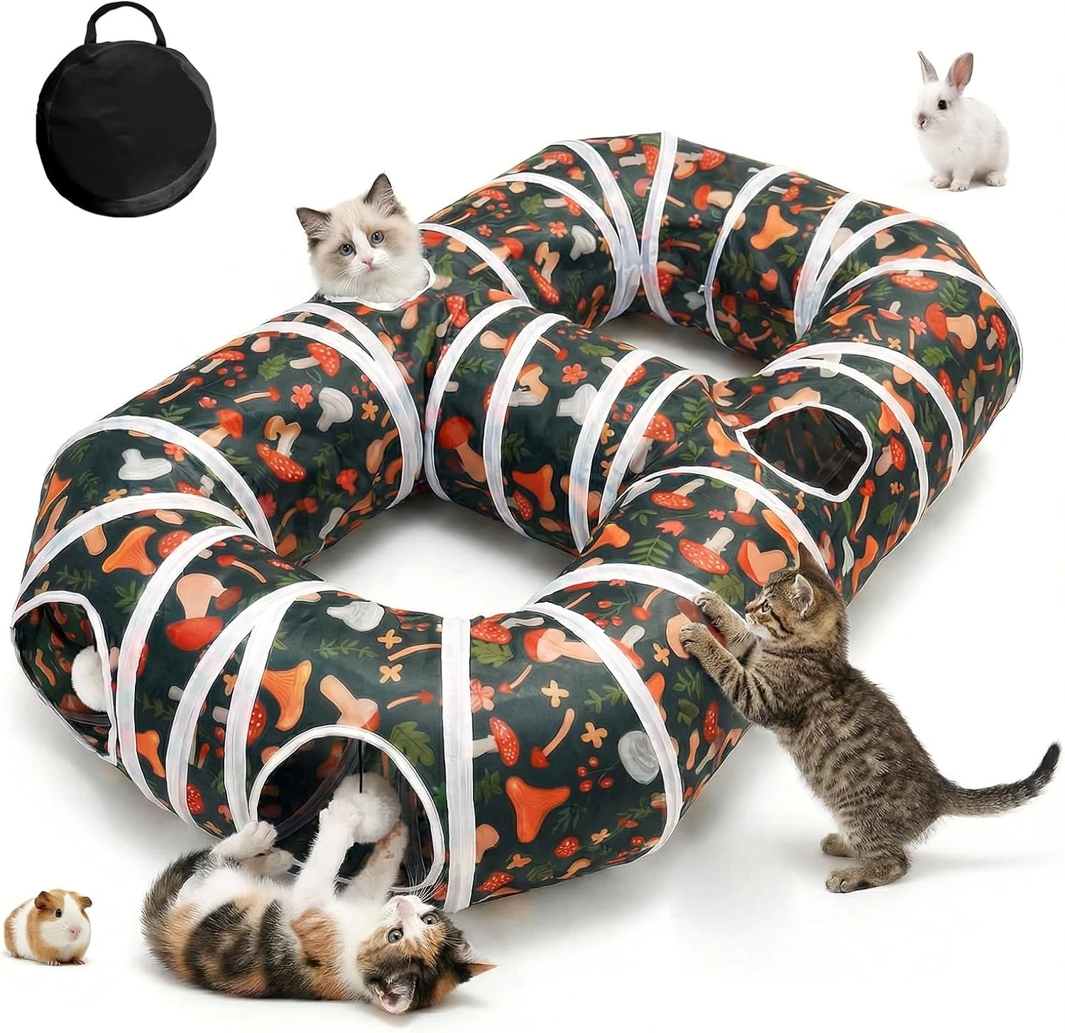 Cat Tunnel for Indoor Entertainment, Tear-Resistant Cat Play Tube with Play Ball