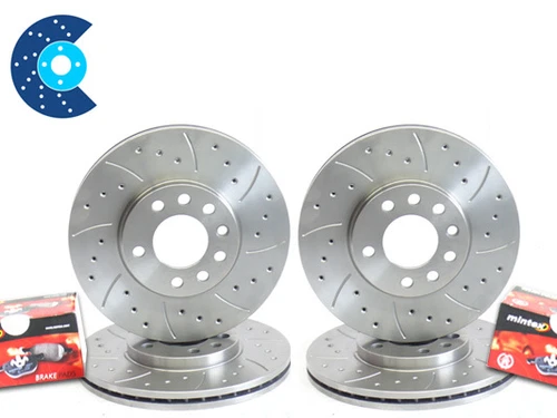 Octavia RS Drilled Grooved Brake Discs And Pads Front Rear
