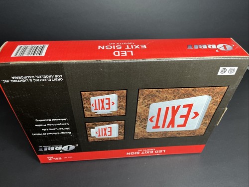 Orbit LED Exit Sign Kit 120/277 AC-only Single or Double-face Red ESL-R NEW - Picture 2 of 4