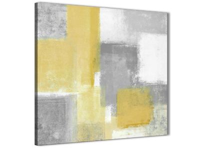 Senfgelb Grau Badezimmer Canvas Accessoires - Abstrakt 1s367s - 49cm