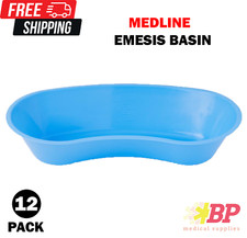 Medline DYND88320 Plastic Emesis Basins Light Blue - Pack of 12