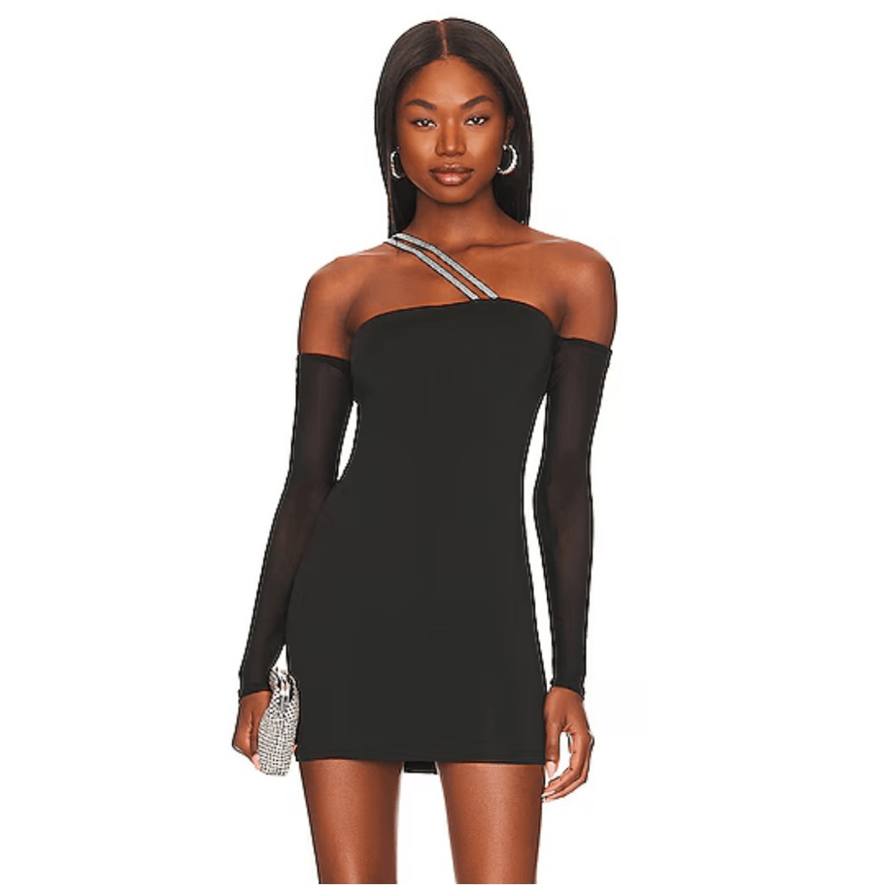 Superdown Natalie Mini Dress Black rhinestone off shoulder cut out party Revolve | eBay Superdown Natalie Mini Dress Black rhinestone off shoulder cut out party Revolve | eBay