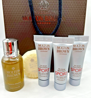 MOLTON BROWN Tobacco Absolute Bath Gel Black Pepper Sport 4in1 30ml Gift  Bag Men