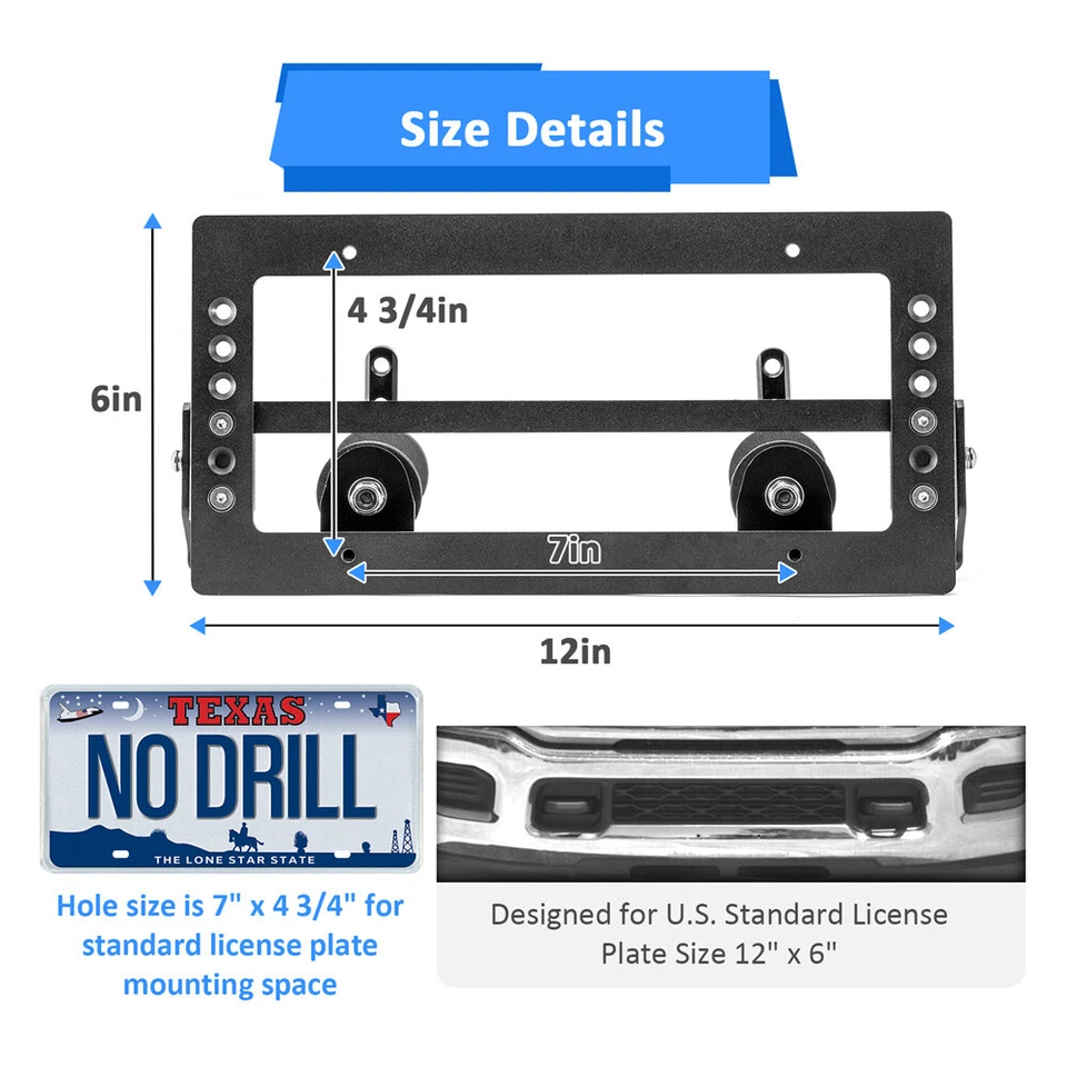 For Mazda CX-5 CX-30 (NO Drilling) Front Grille License Plate Bracket Holder - Image 4 of 4