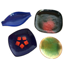 4er Kupfer SCHALE Emaille Fischland Email 50er 60er MID CENTURY