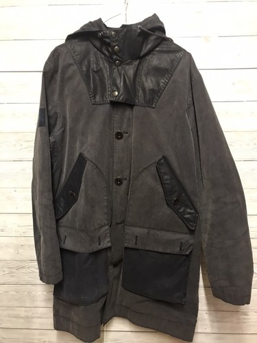 Pretty Green Mens Navy Waxed Cotton Outdoor Farmers Jacket Size Medium M - Imagen 4 de 11