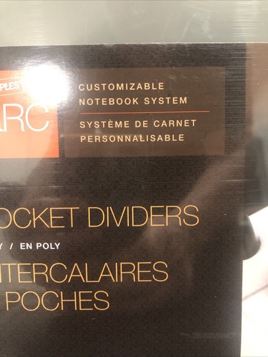 Arc By Staples Poly Pocket Dividers with zip 2 Count #20019 NEW - Picture 3 of 9