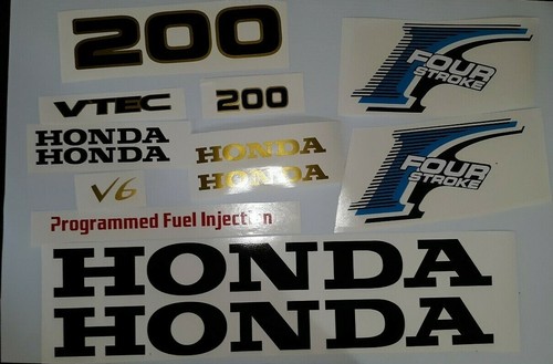 Honda 200 hp Outboard 4-Stroke Decal sticker Kit Fourstroke 13 decal set - Picture 2 of 3