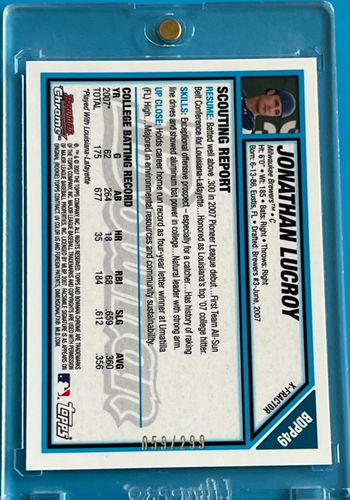 2ct. 2007 BOWMAN CHROME DRAFT + X-FRACTOR - JONAHTAN LUCROY (RC's) #BDPP49 #/299 - Picture 2 of 2