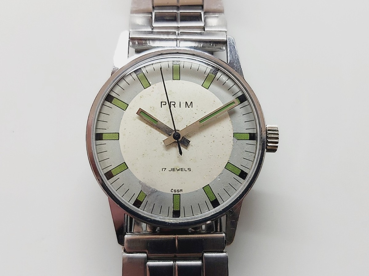 Rare Vintage Nice PRIM Men's Mechanical Watch Czechoslovakia Uhr