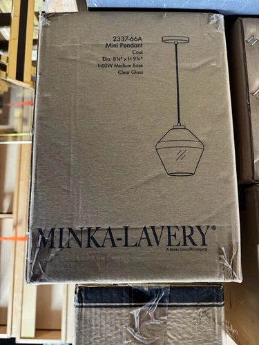 Glass Tapered Pendant Light 9" in Coal - 1-Light Hanging Fixture by Minka Lavery - Picture 4 of 4