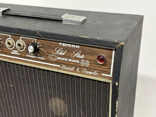 Teisco Checkmate 88 Tremolo Reverb Solid State Guitar Amp SERVICED Working - Picture 3 of 10