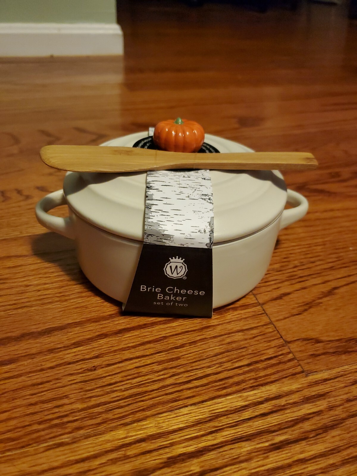 HALLOWEEN WILD EYE DESIGNS BRIE CHEESE BAKER/SPREADER JACK O'BRIE White